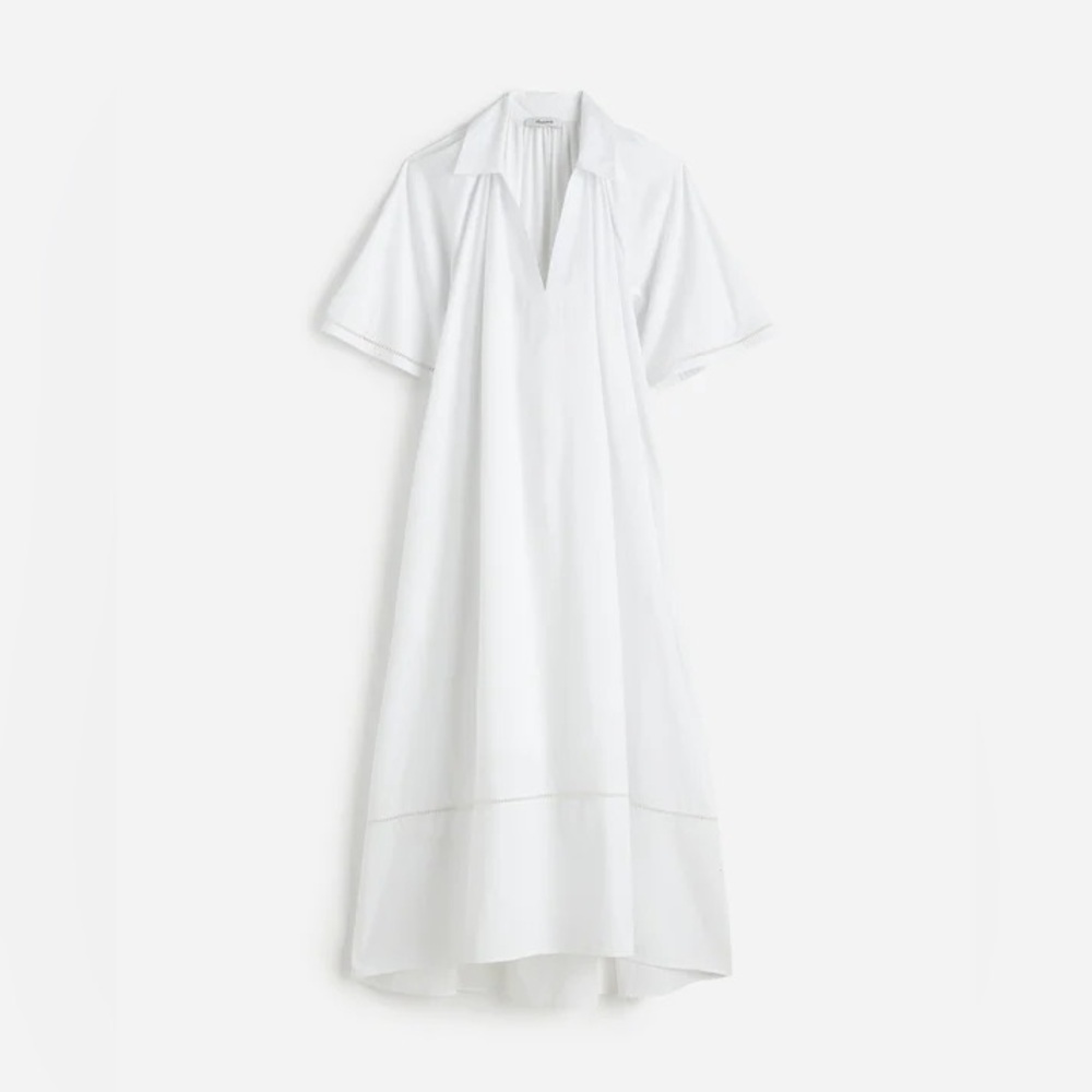 Madewell Poplin Splitneck Midi Shirtdress